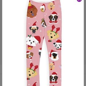 Girls Zulily Christmas dog leggings